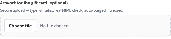 A file-upload field with a drop-zone picker at the WooCommerce checkout